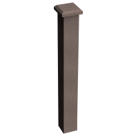 Столб завершающий с крепежом и крышкой GRINDERDECO ДПК гладкая Асфальт/Венге/Карамель/Орех, 120x120 H=1075 мм